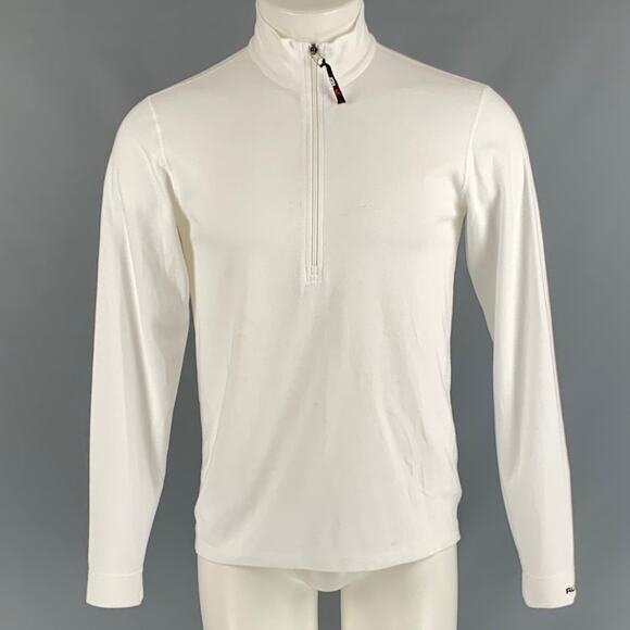 RLX by RALPH LAUREN Size S White Solid Polyester & Cotton Half Zip Pullover - Picture 1 of 9